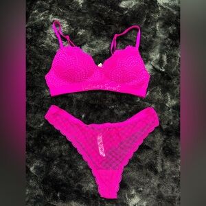 Bright Pink Victorias Secret Lace Bra